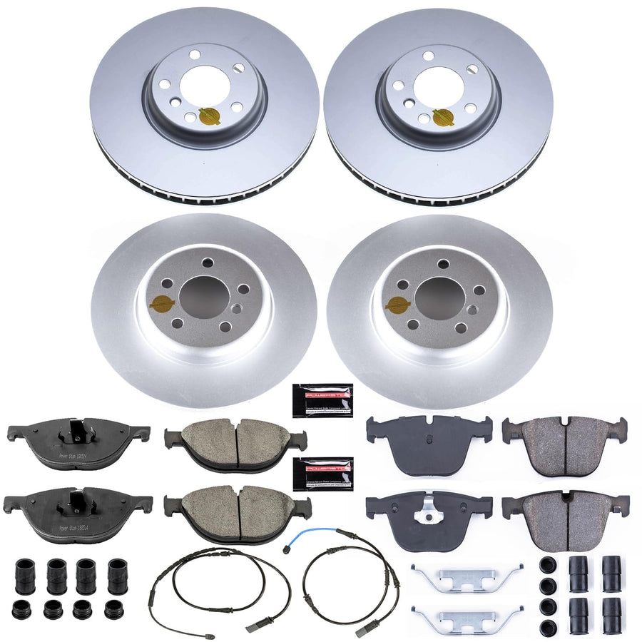 Power Stop CRK6027 Coated Brake Kit Front and Rear Rotor - Coated Brake Rotors & Z23 Carbon-Fiber Ceramic Brake Pads For BMW 535i GT 2010-2017, BMW 535i GT xDrive 2011-2017 [Model Specific]