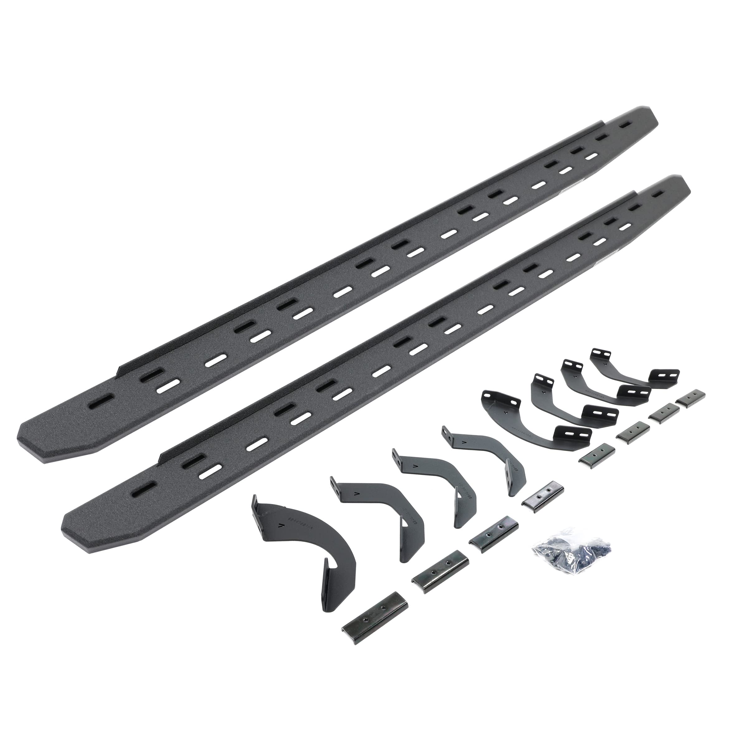 Go Rhino RB30 Running Boards & Slim Brackets | Galvanized Steel, Protective Bedliner Coating | 69643580ST | Fits 2022-2024 Toyota Tundra Double Cab Pickup