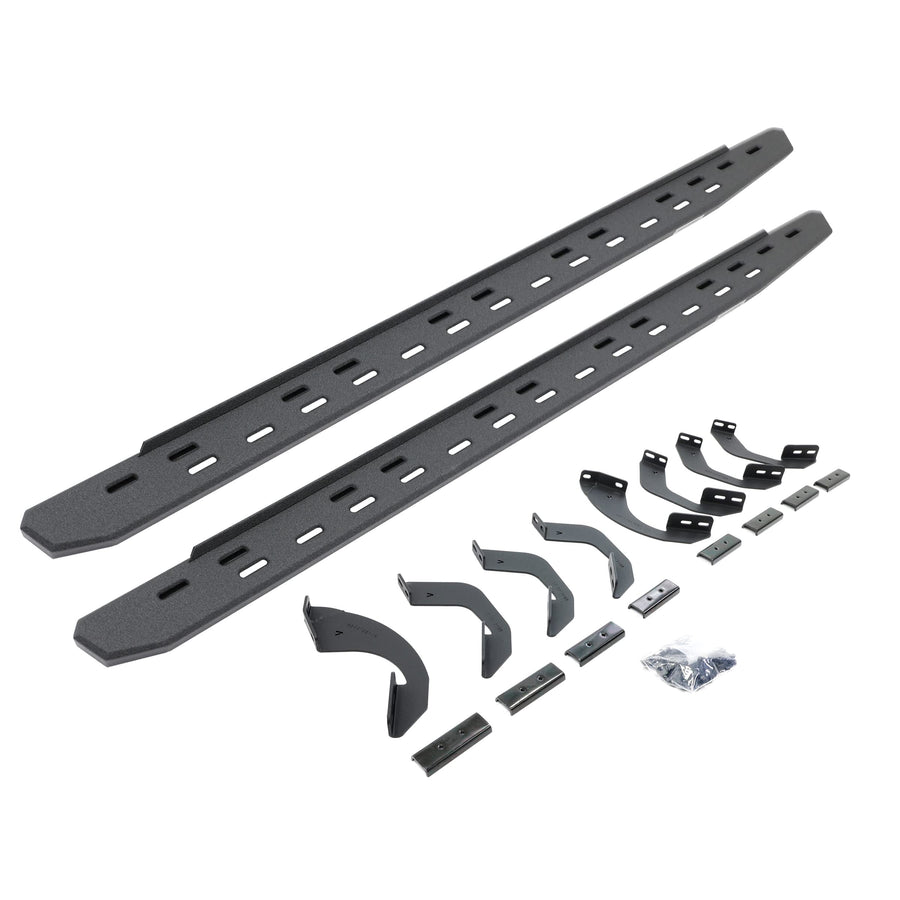 Go Rhino RB30 Running Boards & Slim Brackets | Galvanized Steel, Protective Bedliner Coating | 69643580ST | Fits 2022-2024 Toyota Tundra Double Cab Pickup