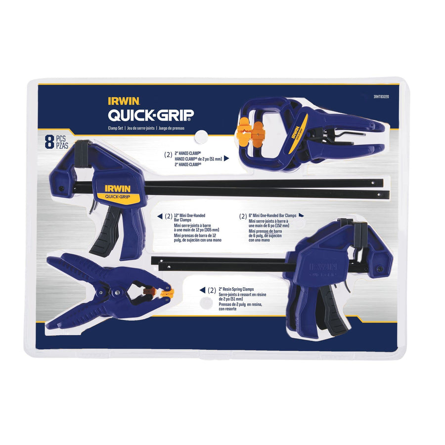 Quick-GRIP IRWIN Clamps for Woodworking, Quick Release Triggers, 6 Inch, 8 Piece Set (IRHT83220)