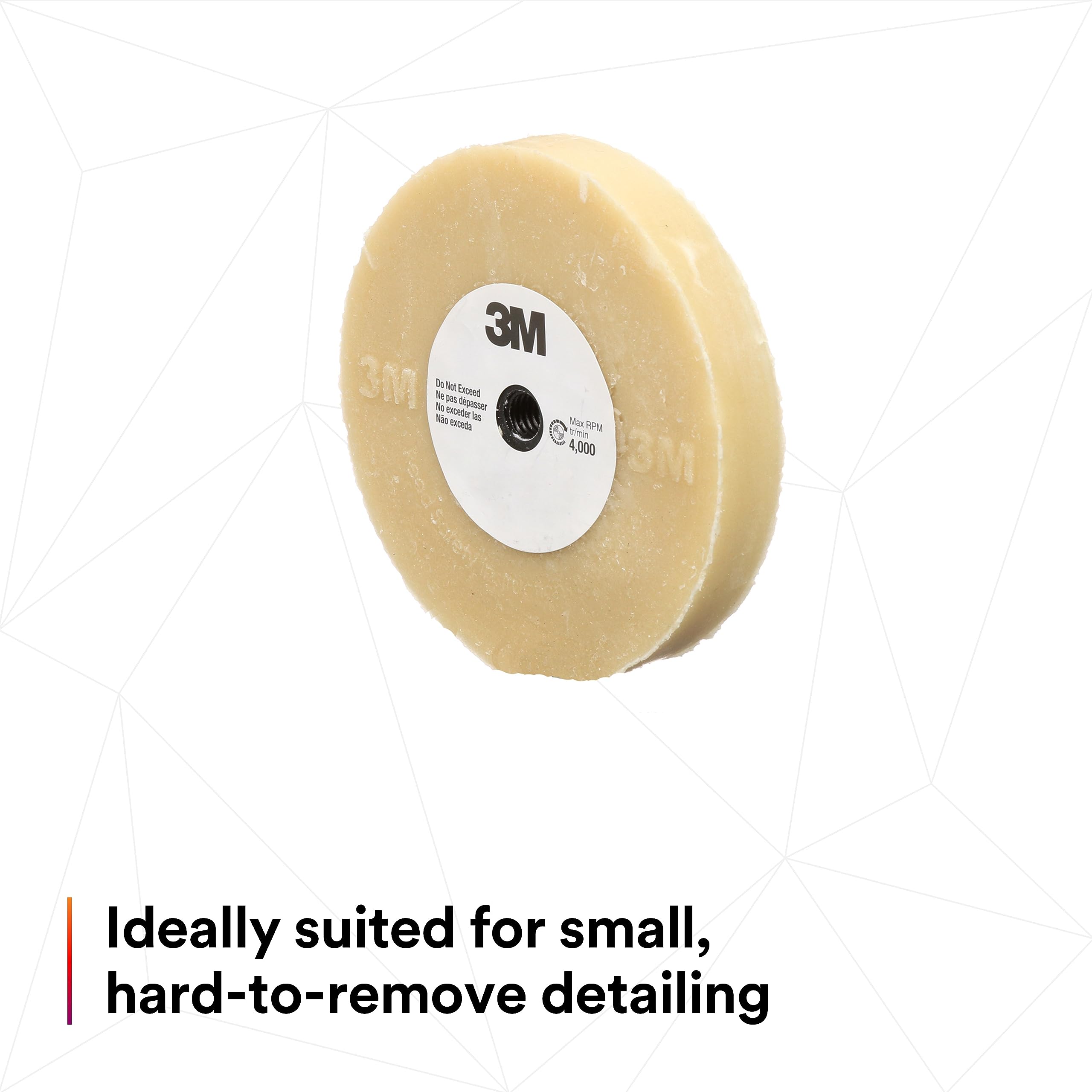 Adhesive Remover – 3M Stripe Off Wheel – Eraser Wheel – Removes Decals, Stripes, Vinyl, Tapes and Graphics – 4” diameter x 5/8” thick – 07499 – Pack of 1