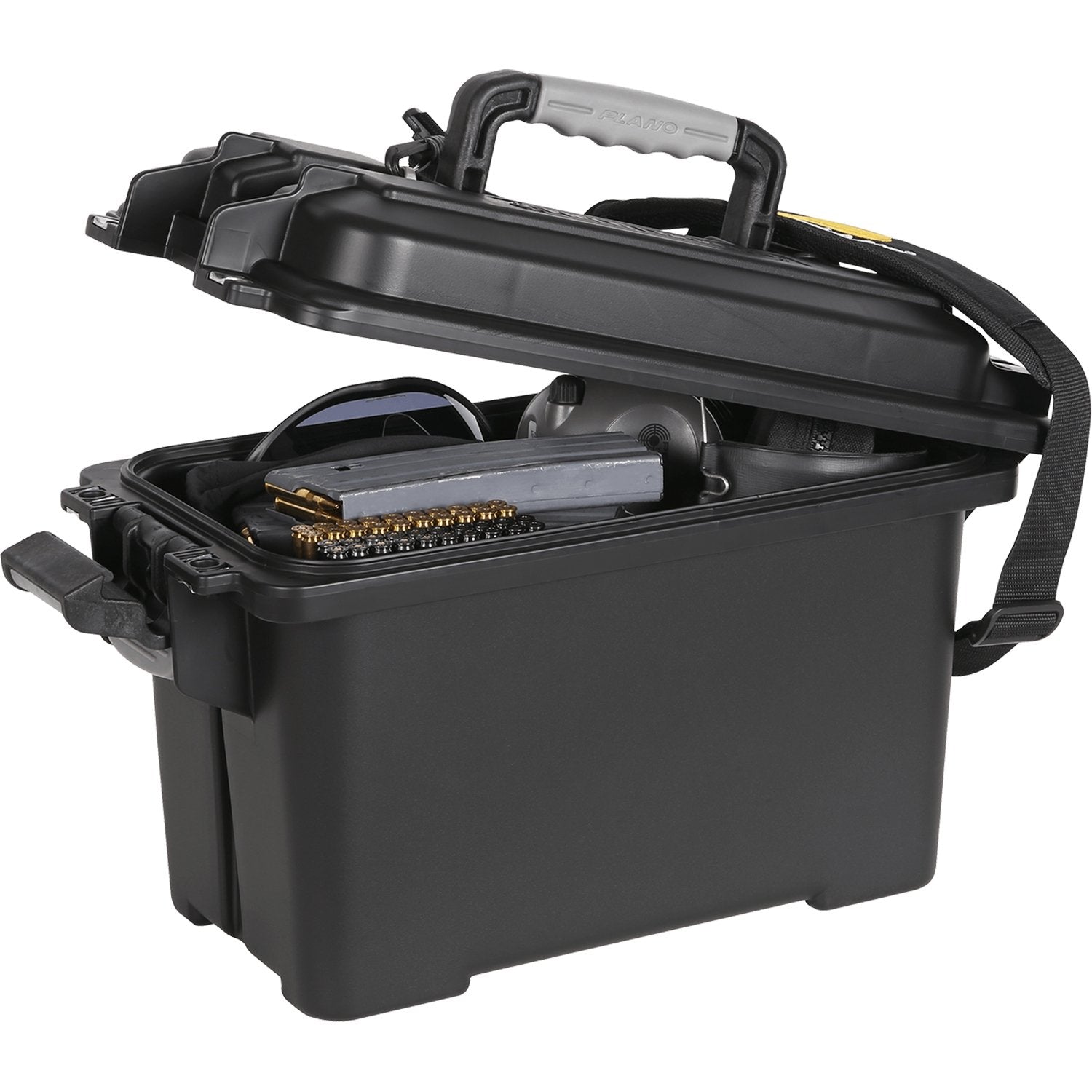 Plano Ammo Can Box Field Locker, Black, Premium Ammunition Storage, Mil-Spec Waterproof Ammo Crate, Heavy-Duty Gun Case Equalizes Pressure, Double-Density Foam Protection