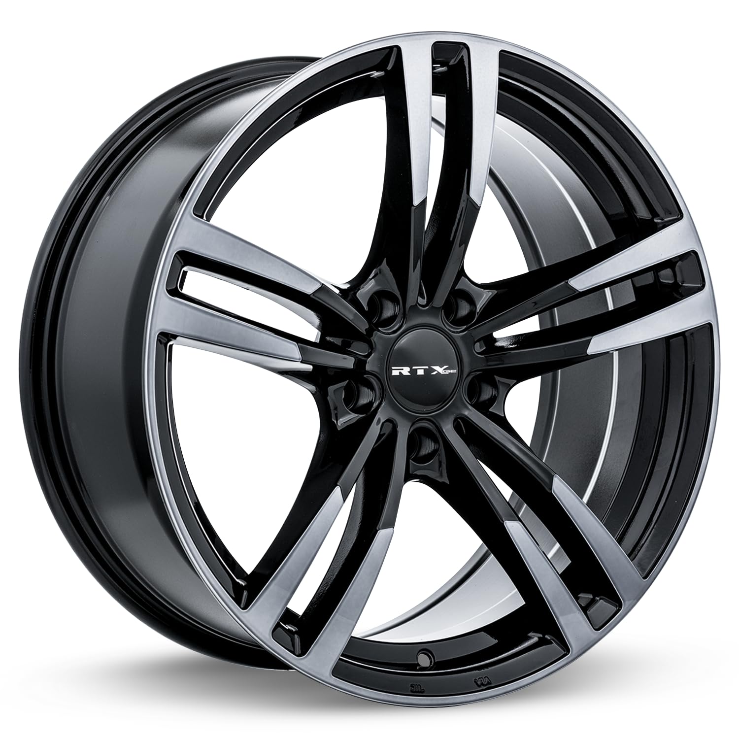 Custom RTX Wheel - 19x8.5, 35 Offset, 5x120.65 Bolt Pattern, 72.6mm Hub - Black with Machined Gray Face Rim