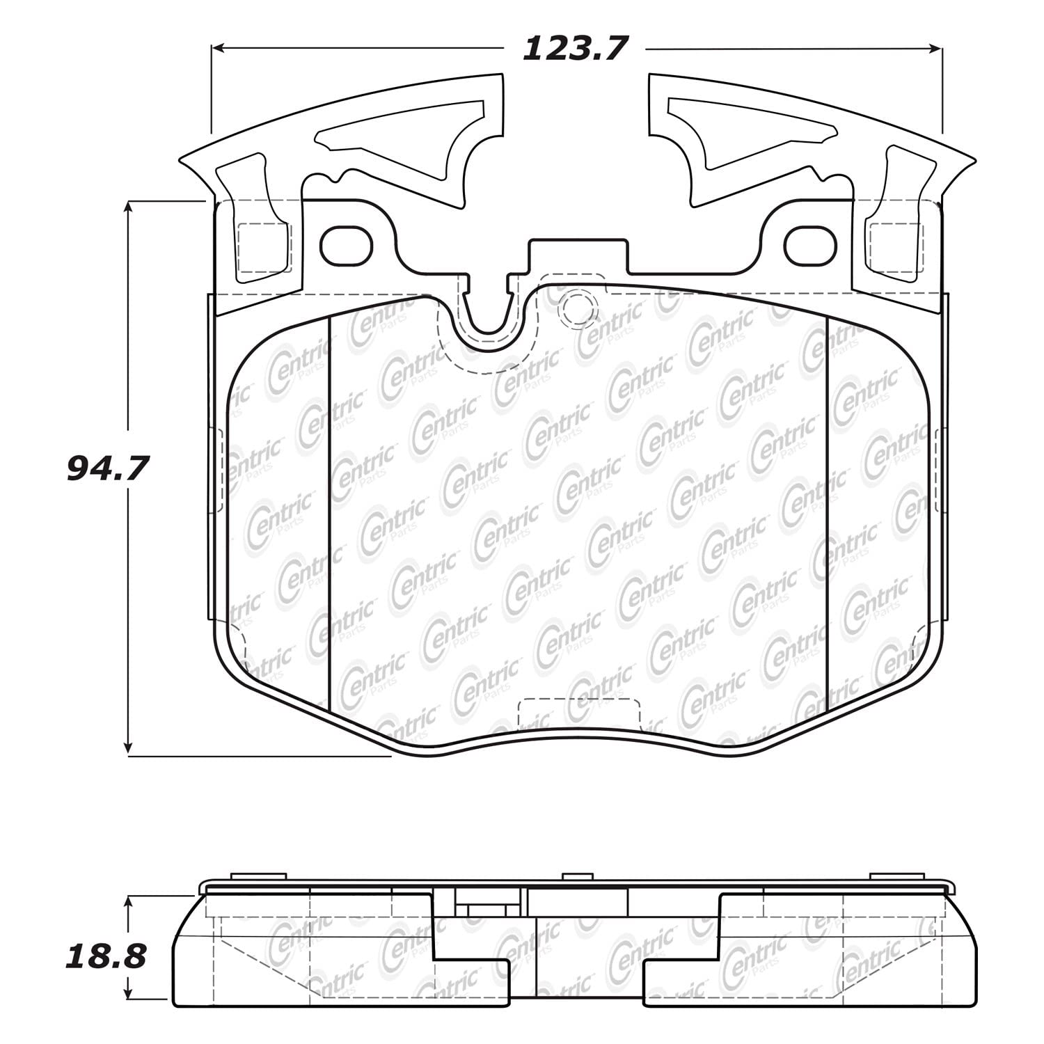 PosiQuiet Semi Met Pads Centric Parts 104.18670