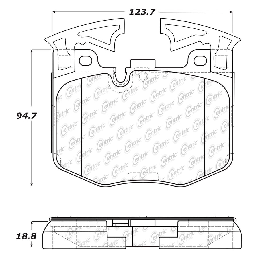 PosiQuiet Semi Met Pads Centric Parts 104.18670