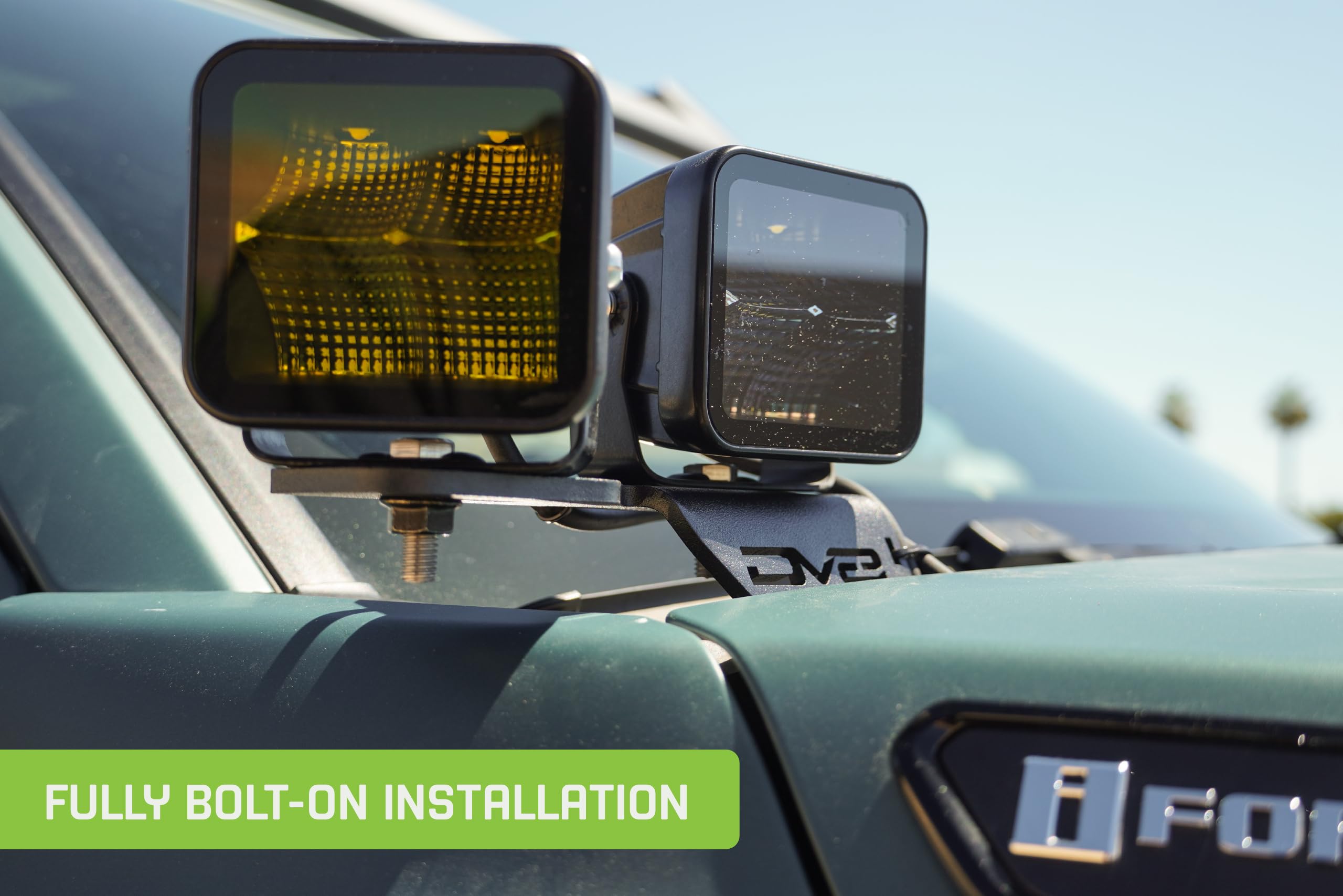 Ditch Light Brackets DV8 Offroad for 2025+ Toyota 4Runner | Mount Up to Four 3" Pod Lights | Second Mounting Point Can Be Used for An Antenna, Whip Light, etc. | Durable Steel Design | Bolt-On Install