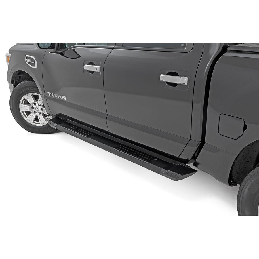 Rough Country HD2 Running Boards for Nissan Titan (2004-2024) Crew Cab - Non-Slip Step, 5" Wide Easy Bolt-on Install