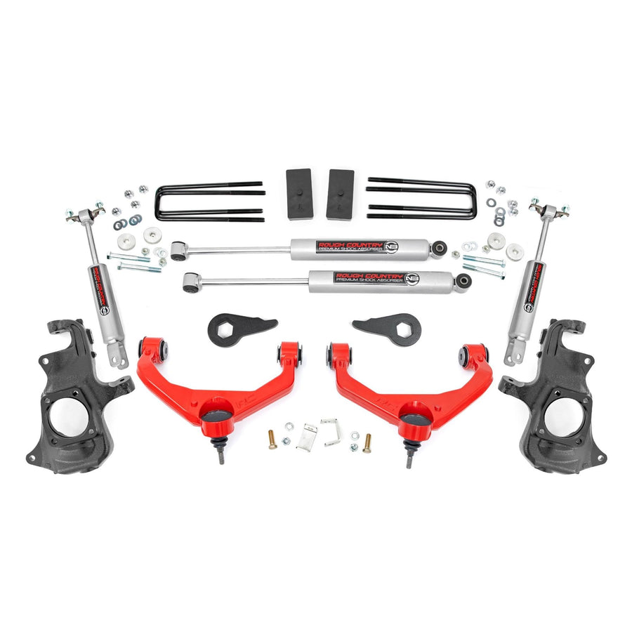 3.5" Lift Kit Rough Country for 2011-2019 Chevy/GMC 2500/3500 2WD/4WD - 95730RED