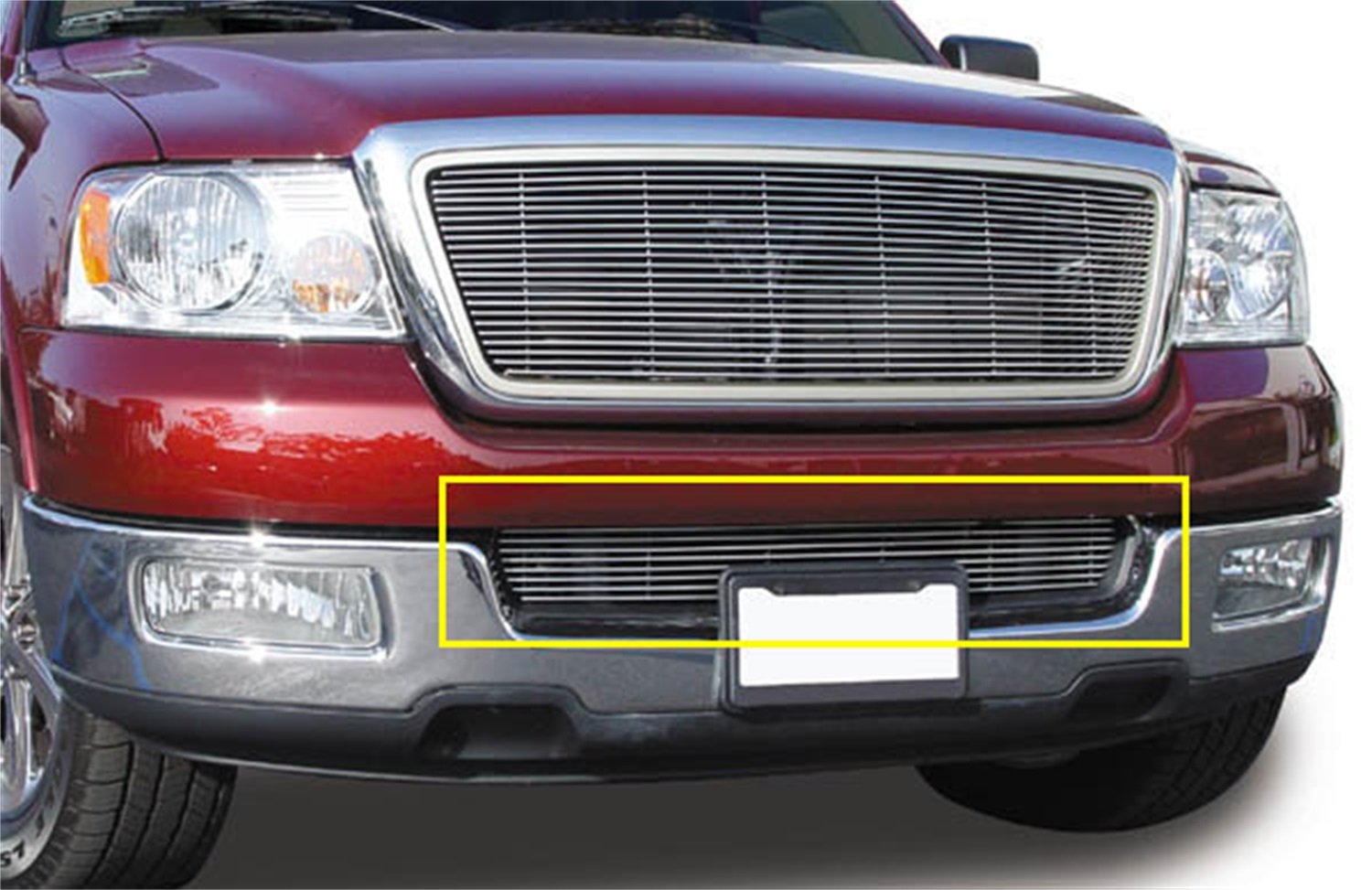 Horizontal T-Rex 25552 Aluminum Polished Finish Billet Bumper Grille Overlay for Ford F150