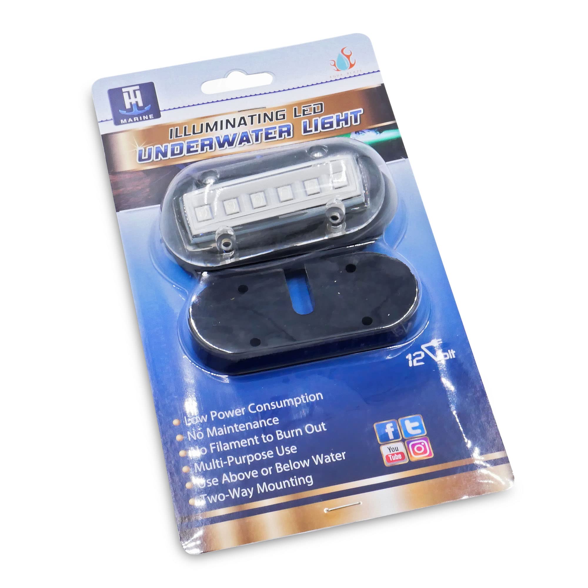 T-H Marine Boat Underwater Lights - High-Intensity Surface Mount Waterproof Lighting - Use Above or Below Water - Multi-Purpose Use and Low Power Draw - Green