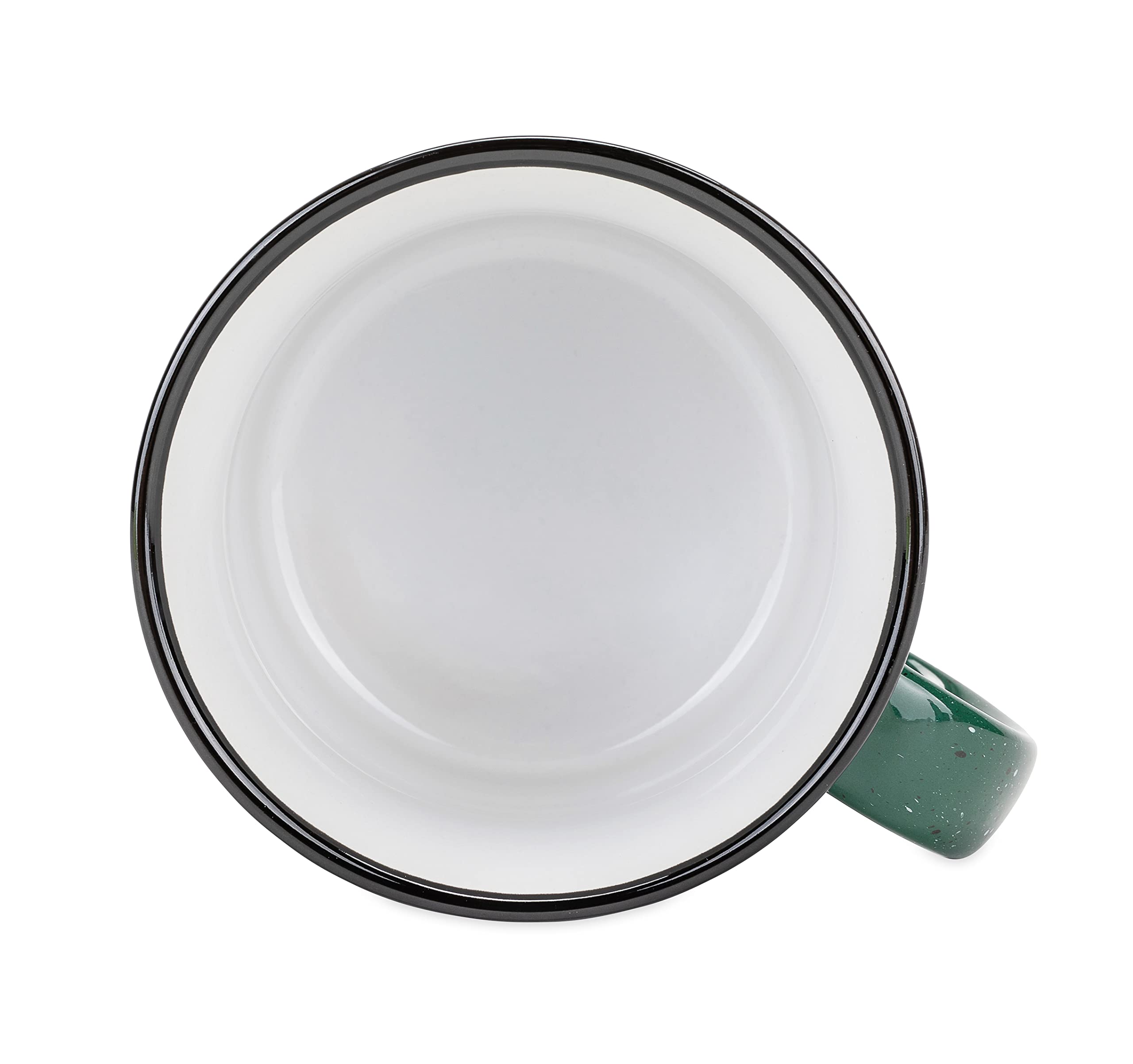 Camco Ceramic Coffee Mug is Better at The Campsite Life - Microwave and Dishwasher Safe - Features Green Background with Retro RV My Happy Place Design - Coffee Cup Holds 14oz. (53471)