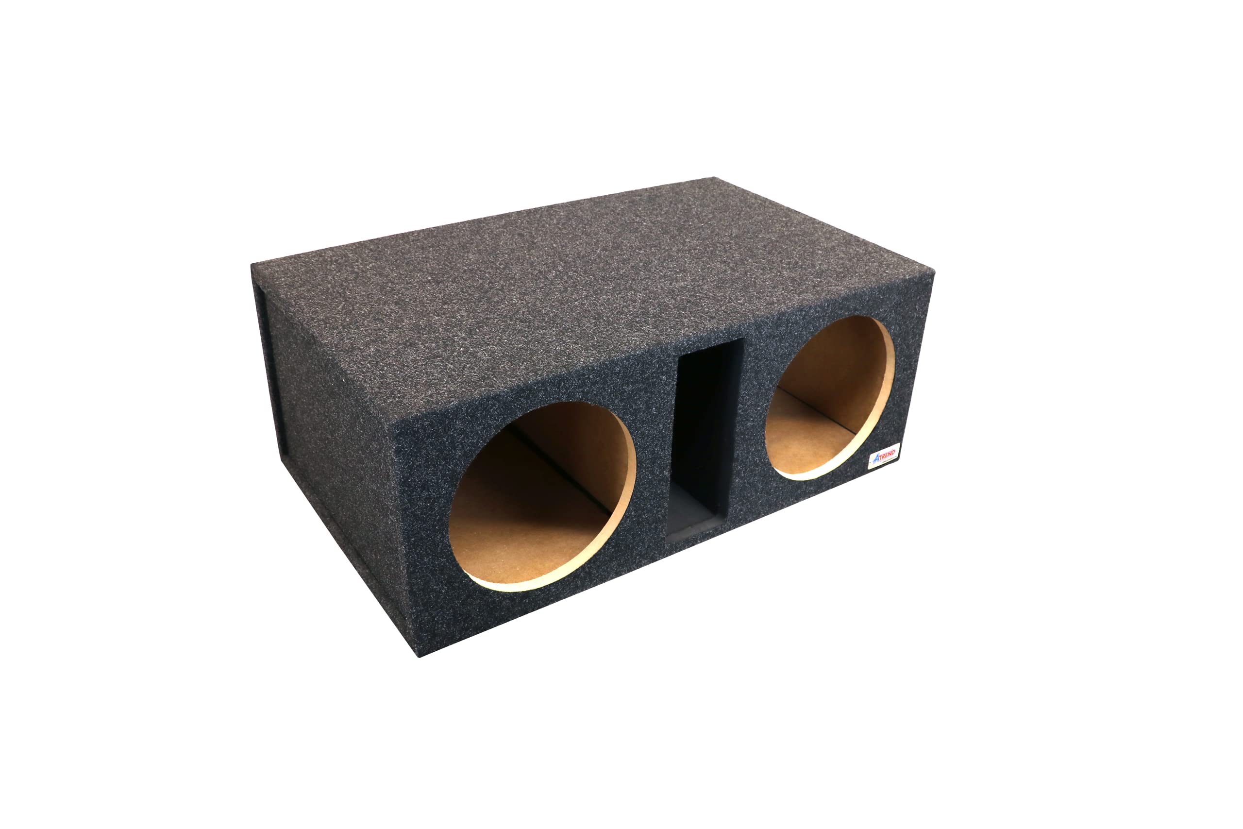 Atrend Dual Vented Bbox 12 Inch Subwoofer Enclosure - Pro Series Dual Vented SPL Car Subwoofer Boxes & Enclosures - Made in USA Subwoofer Box Improves Audio Quality, Sound & Bass - Nickel Finish Terminals