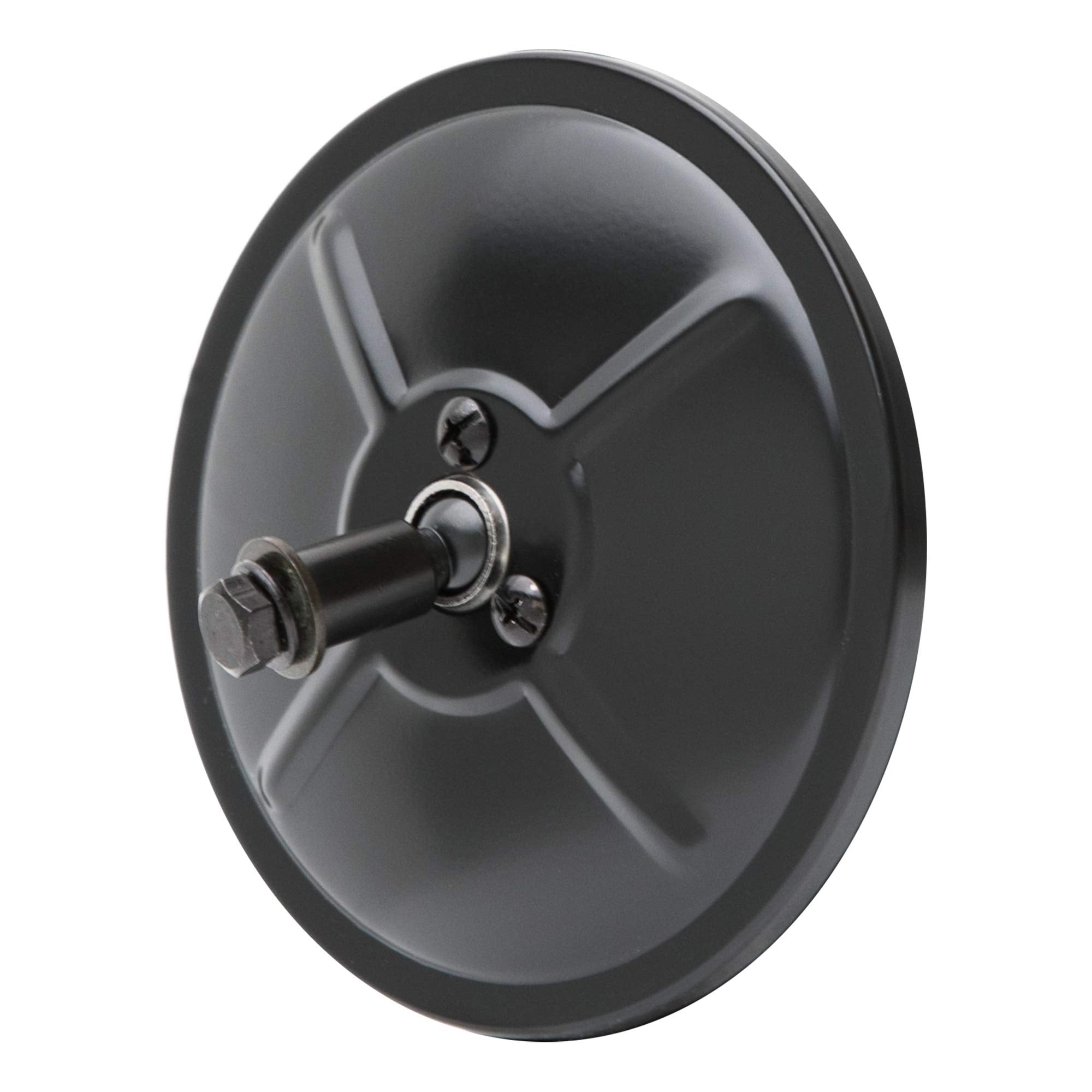 5-Inch Black Steel Center-Mount RETRAC Convex Mirror Head, Universal Driver or Passenger Side