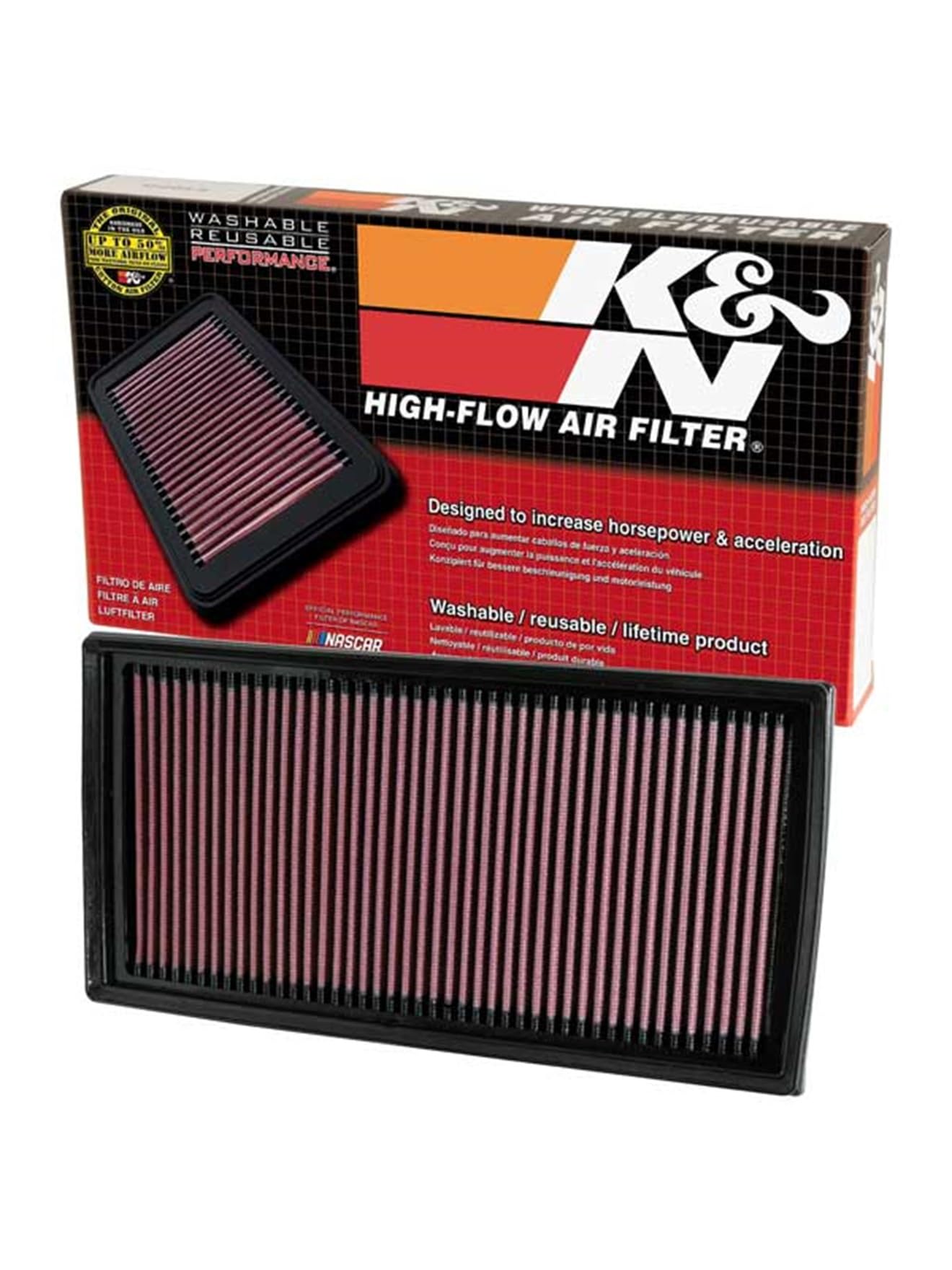 K&N Engine Air Filter: Premium, High Performance, Washable, Replacement Filter: Compatible with 2006-2015 Mercedes (C63 AMG, E63 AMG, CLS63 AMG, ML63 AMG, CLK63 AMG, CLS63 AMG, R63 AMG, S63 AMG), 33-2405