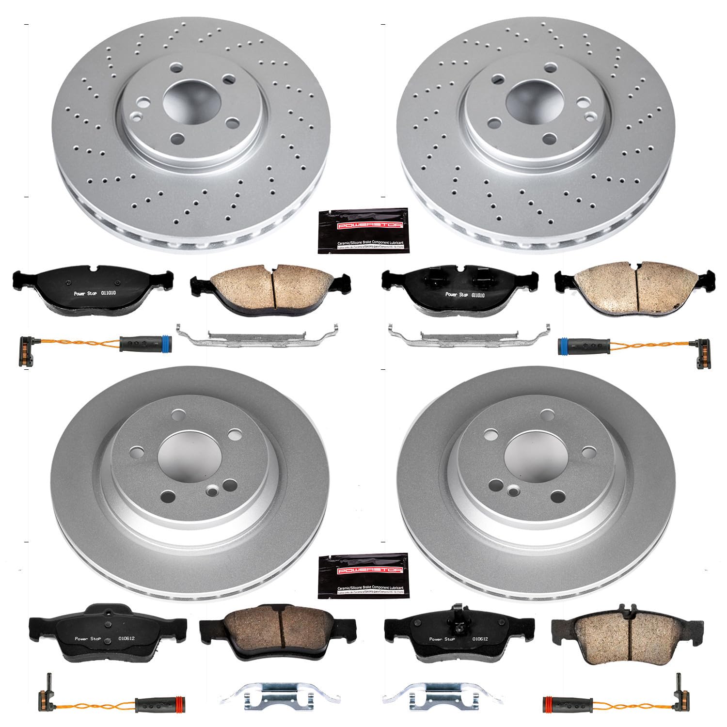 Power Stop Z23 Evolution Geomet Coated Brake Kit For Mercedes-Benz S500 Front and Rear 2003-2006 [Model Specific]