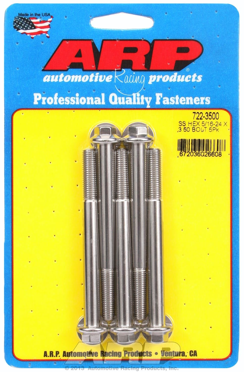 Hex Bolt ARP (722-3500), Stainless Steel