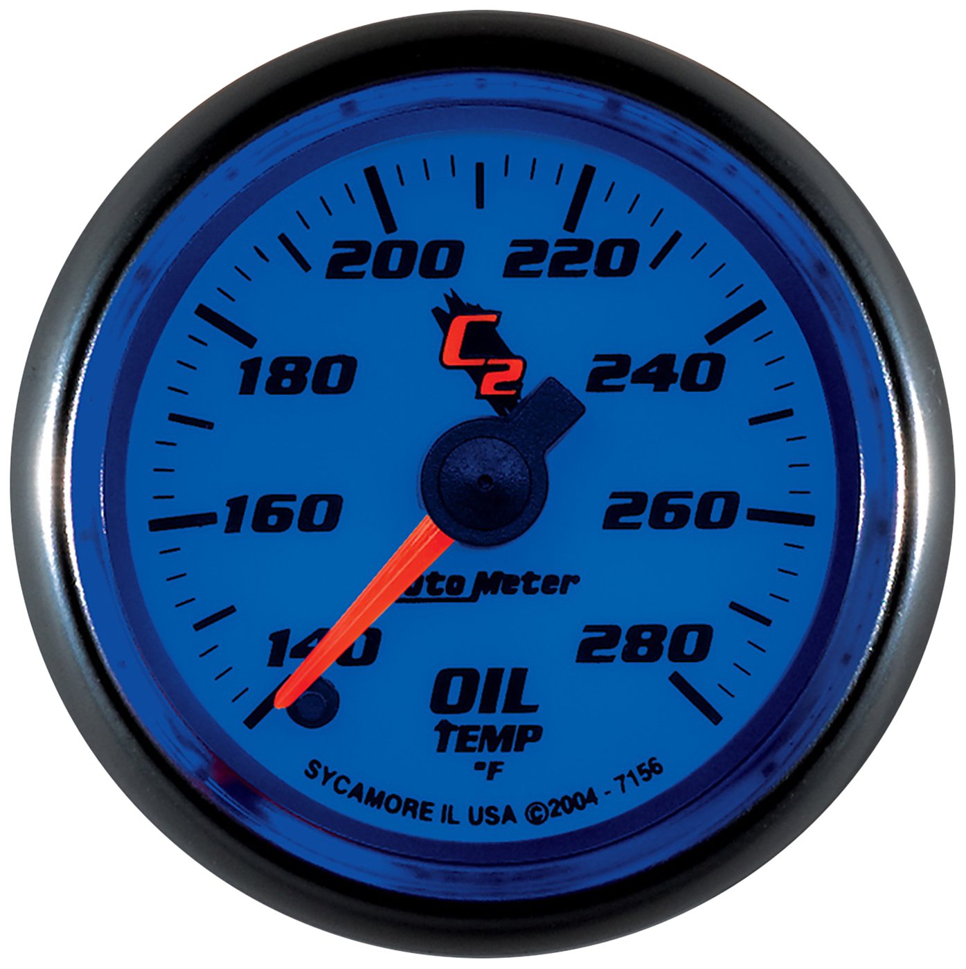 C2 Auto Meter 7156 Full Sweep Electric Oil Temperature Gauge