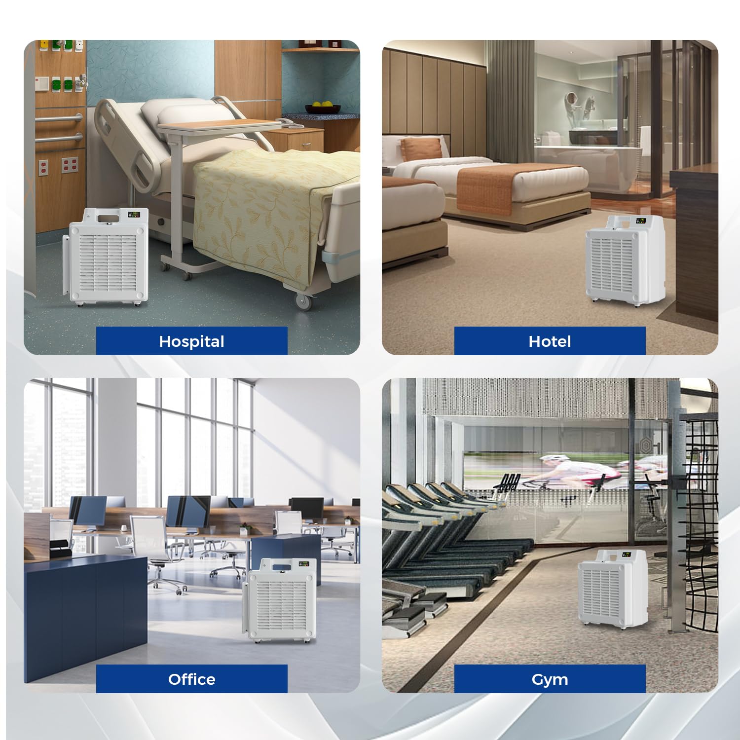 XPOWER 1/2HP X-2830 550 CFM Professional 4-Stage HEPA Air Purifier + Scrubber with built in PM2.5 IAQ Meter and Timer