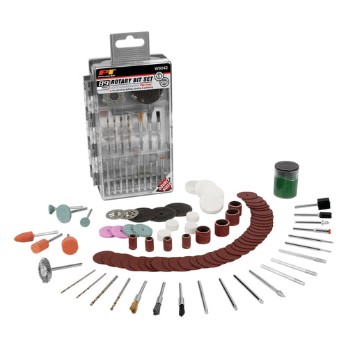 W9042 Performance Tool 89pc Rotary Bit Set for Precision Drilling and Polishing in Metalworking and Woodworking Applications