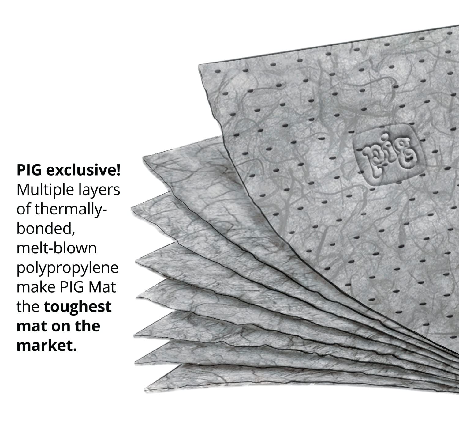 Absorbent PIG Mat Pads | Heavyweight | 15" W x 20" L | Each Pad Absorbs 28.16 oz | 100-Count | MAT240