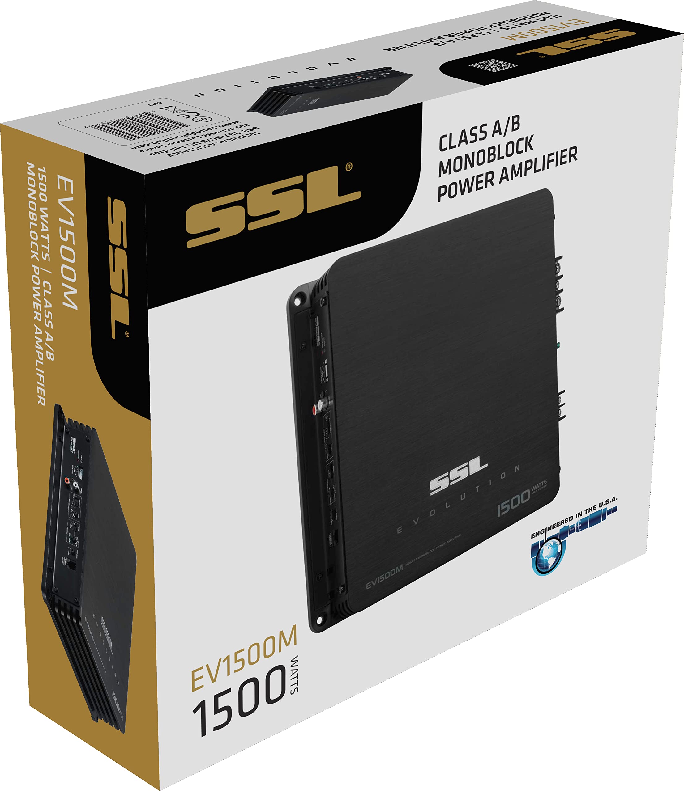 Sound Storm Laboratories Evolution Series EV1500M Car Audio Amplifier - 1500 High Output, Monoblock, Class A/B, 2 Ohm Stable, High/Low Level Inputs, Low Pass Crossover, Hook Up To Stereo and Subwoofer