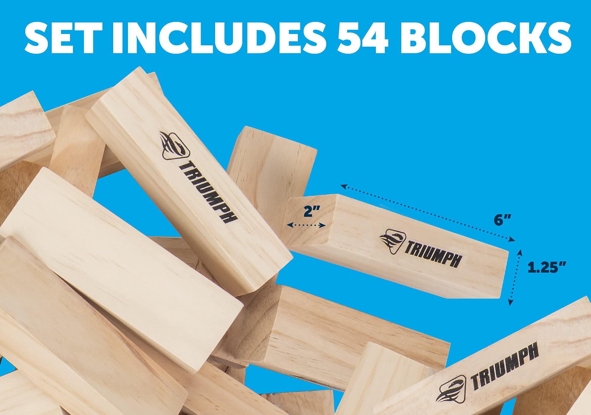Triumph Large Tumble Tower Triumph - Includes 54 Wood Tumble Blocks and Carry Case
