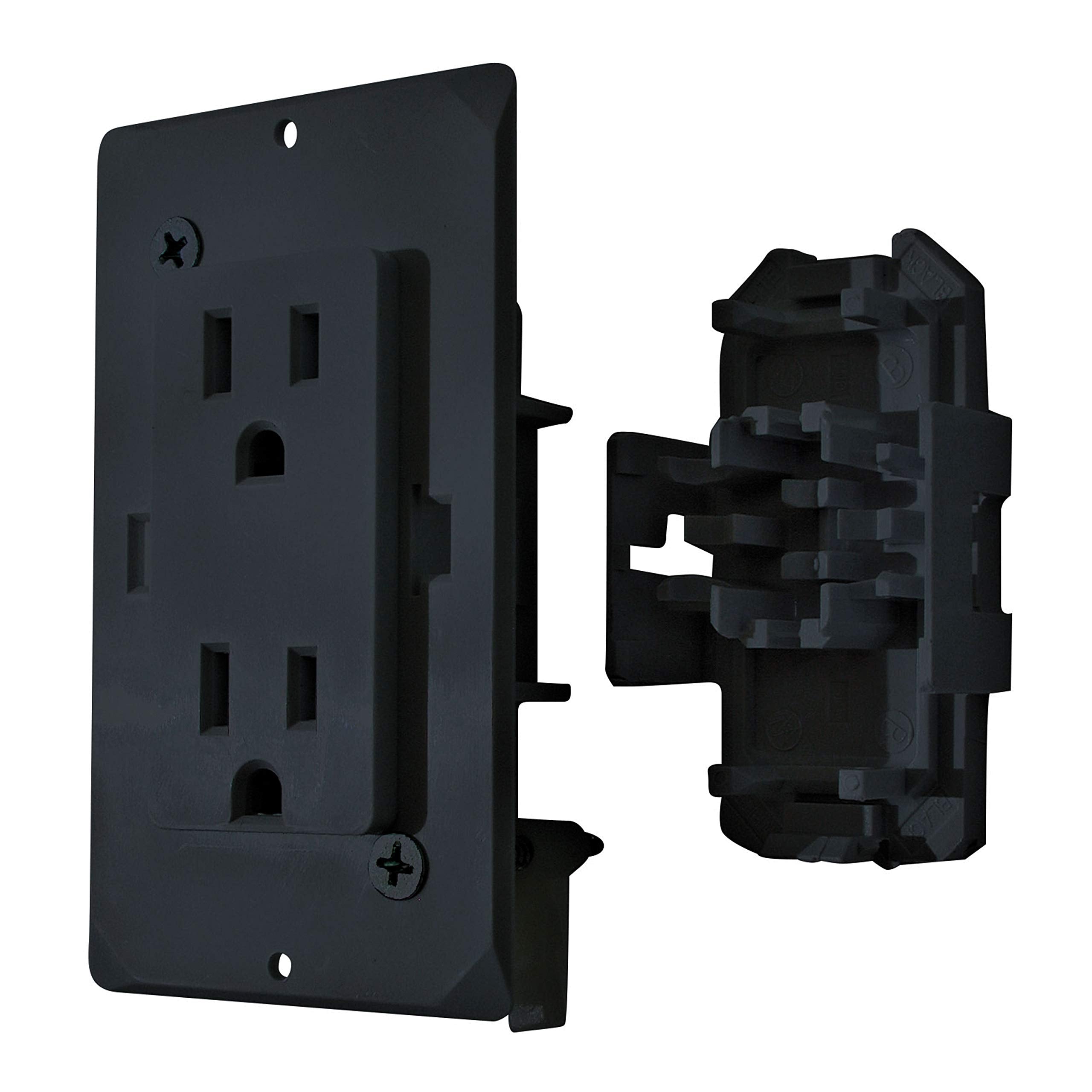Black Decor Receptacle with Cover - 15A 125V