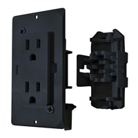 Black Decor Receptacle with Cover - 15A 125V