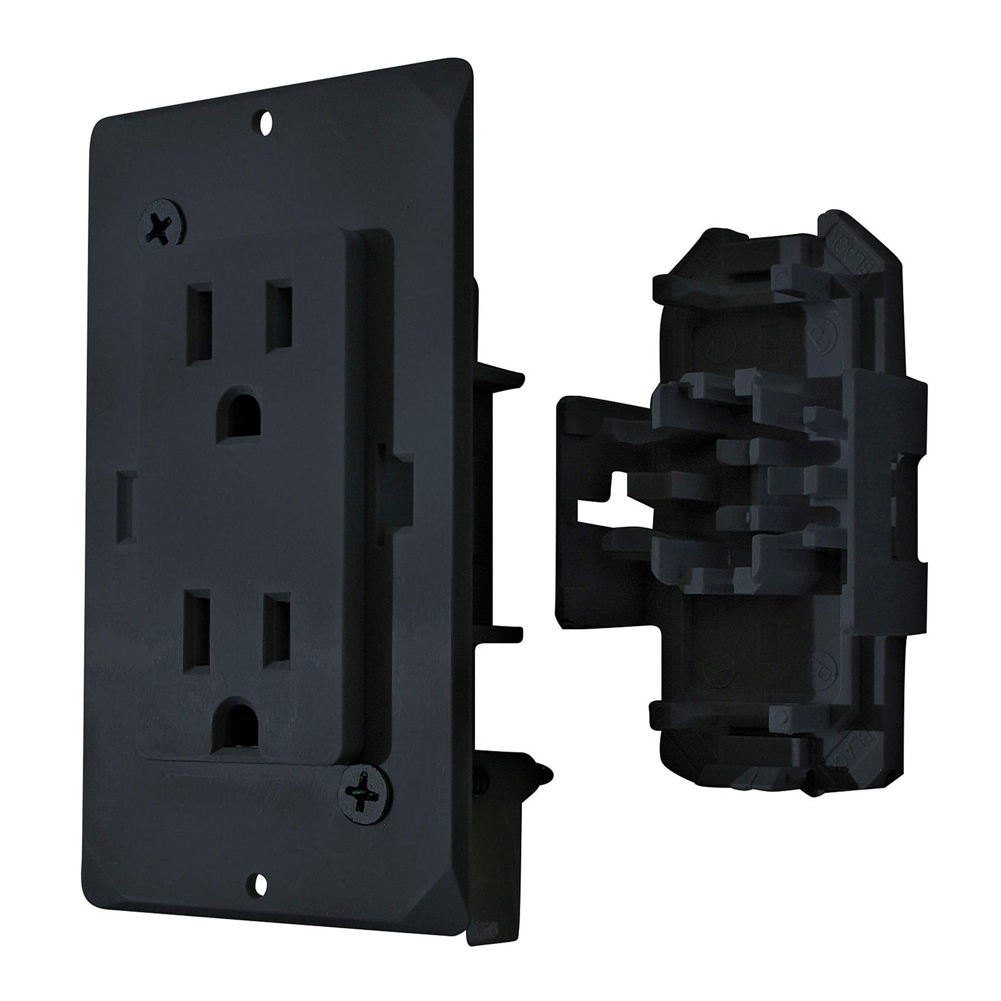 Black Decor Receptacle with Cover - 15A 125V