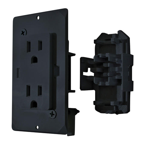 Black Decor Receptacle with Cover - 15A 125V