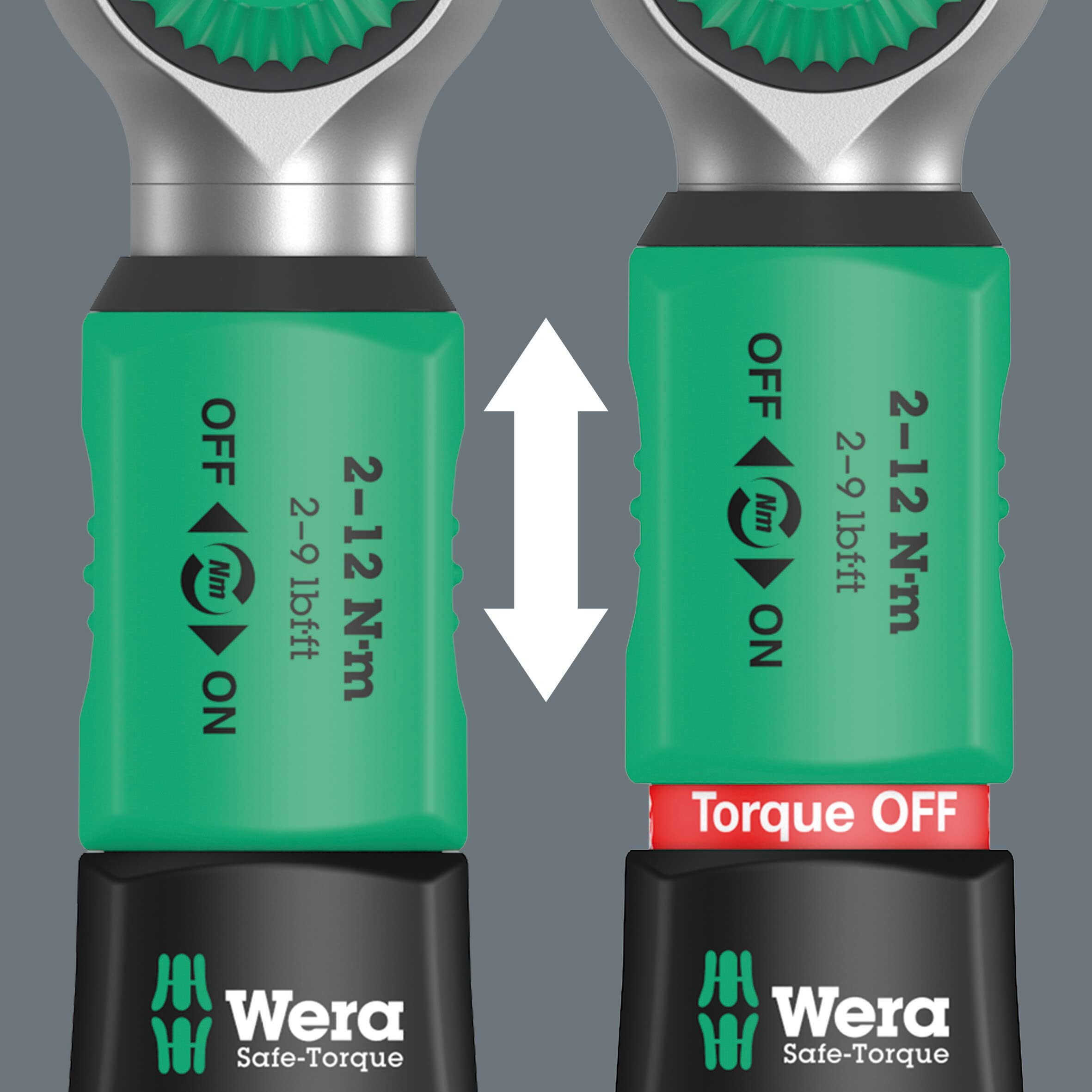 Wera Safe-Torque A 2 Set 1, Torque Wrench Set, 1/4" Hexagonal, 2-12 Nm, 23 Pieces, Black Green
