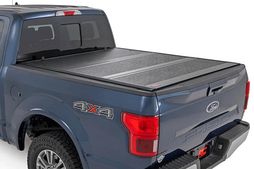 Hard Tri-Fold Tonneau Cover Rough Country for Ford Ranger (2019-2023) - Low-Profile Aluminum Truck Bed Cover, Fits 5' Bed (61")