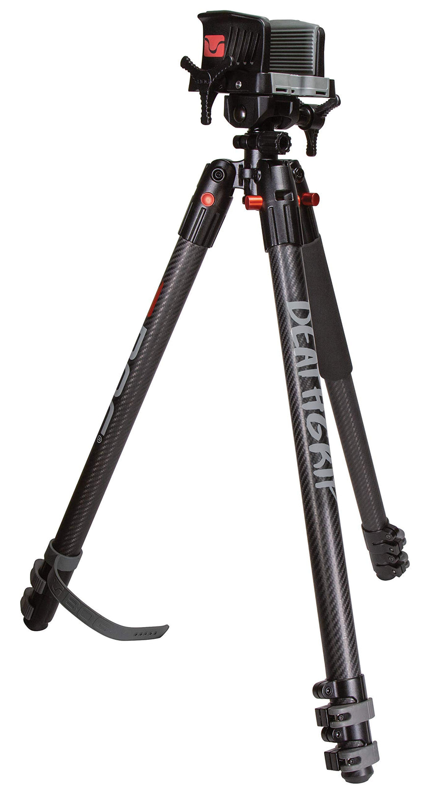 DeathGrip BOG Carbon Fiber Tripod with Durable Frame, Lightweight, Stable Design, Bubble Level, Adjustable Legs, Shooting Rest, and Hands-Free Operation for Hunting, Shooting, and Outdoors