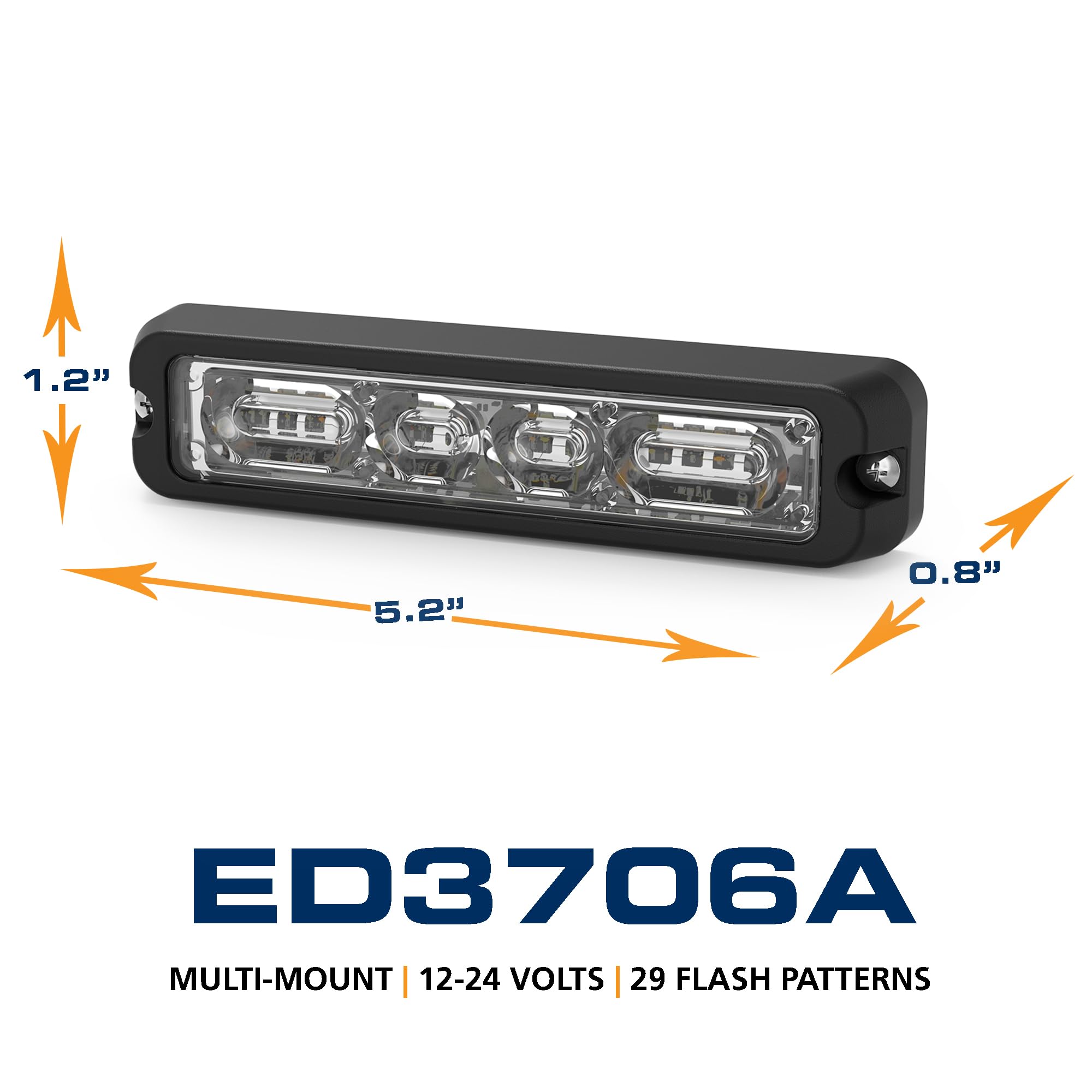 ECCO High-Intensity LED 6 LED Amber Directional Multi-Mount 0.9 amps 12V 24V Waterproof Warning Light Construction Caution Lights for Truck Off Road car Commercial Vehicles, 5 Year Warranty