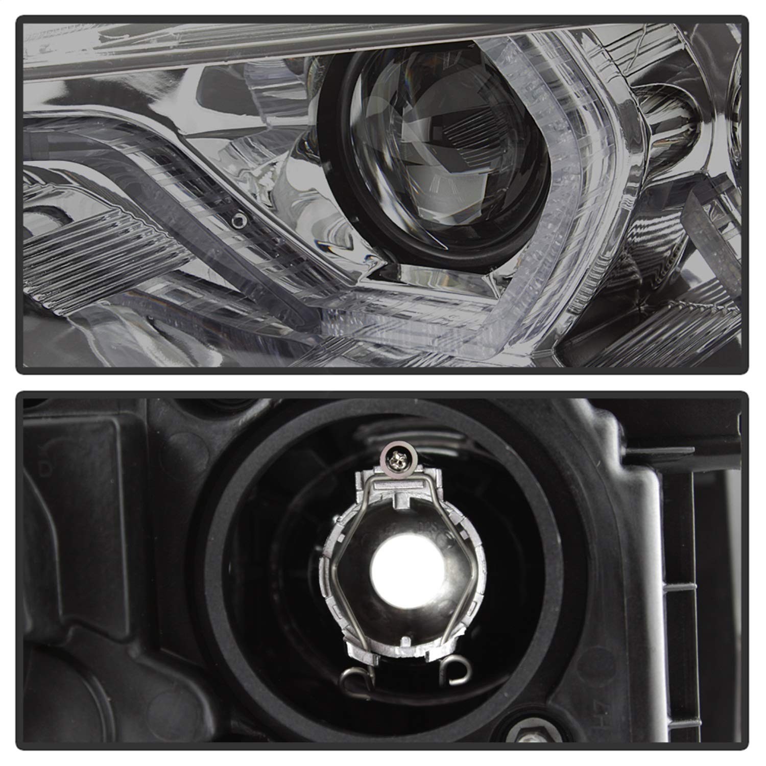 BMW F30 3 Series 2012-2014 Spyder 5084361 4DR Projector Headlights - LED DRL - Smoke