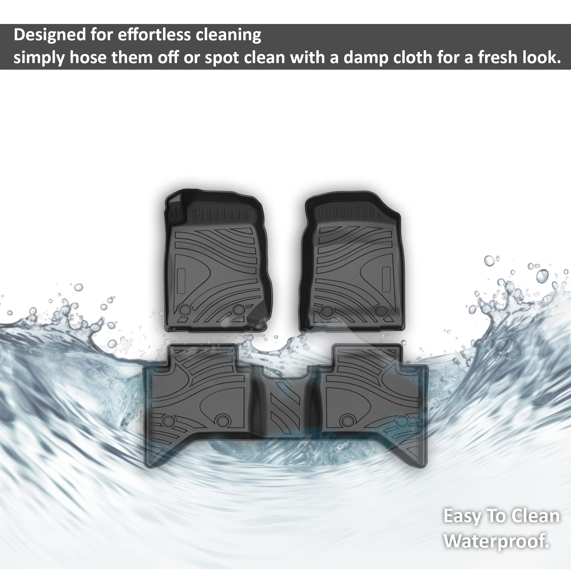 TOTALINER Black Horse Heavy Duty Floor Mat Anti-Skid Black 1.37'' Thickness Compatible with 2015-2019 Chevrolet Colorado Crew Cab-FMCCO15