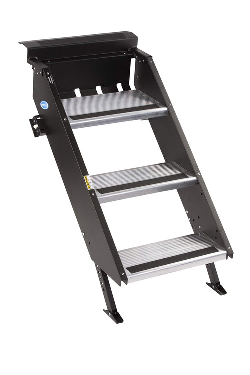 MORryde StepAbove STP-207 Fold-Up RV Entry Step - 3-Step (9" Step Rise), Fits 26" to 28" Door Width