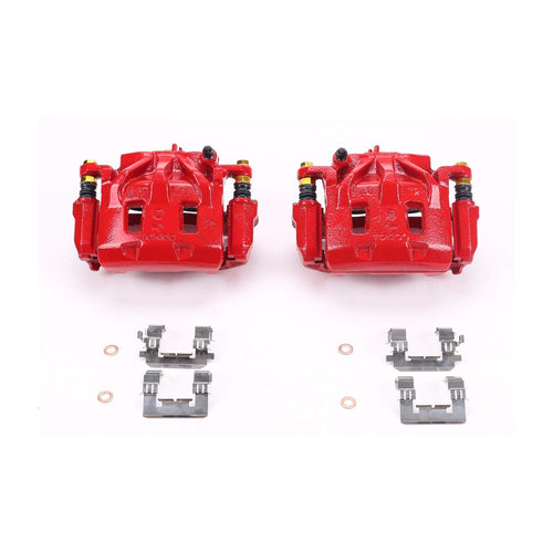 Power Stop Pair of High-Temp Red Powder Coated Front Calipers For Subaru B9 Tribeca, Subaru Forester, Subaru Legacy, Subaru Legacy, Subaru Outback, Subaru Tribeca, Subaru WRX [Model Specific]