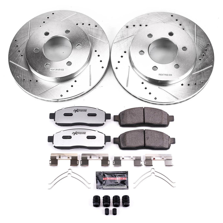 Power Stop Z36 Truck & Tow Brake Kit K1943-36, Carbon Fiber Ceramic Brake Pads and Drilled/Slotted Brake Rotors