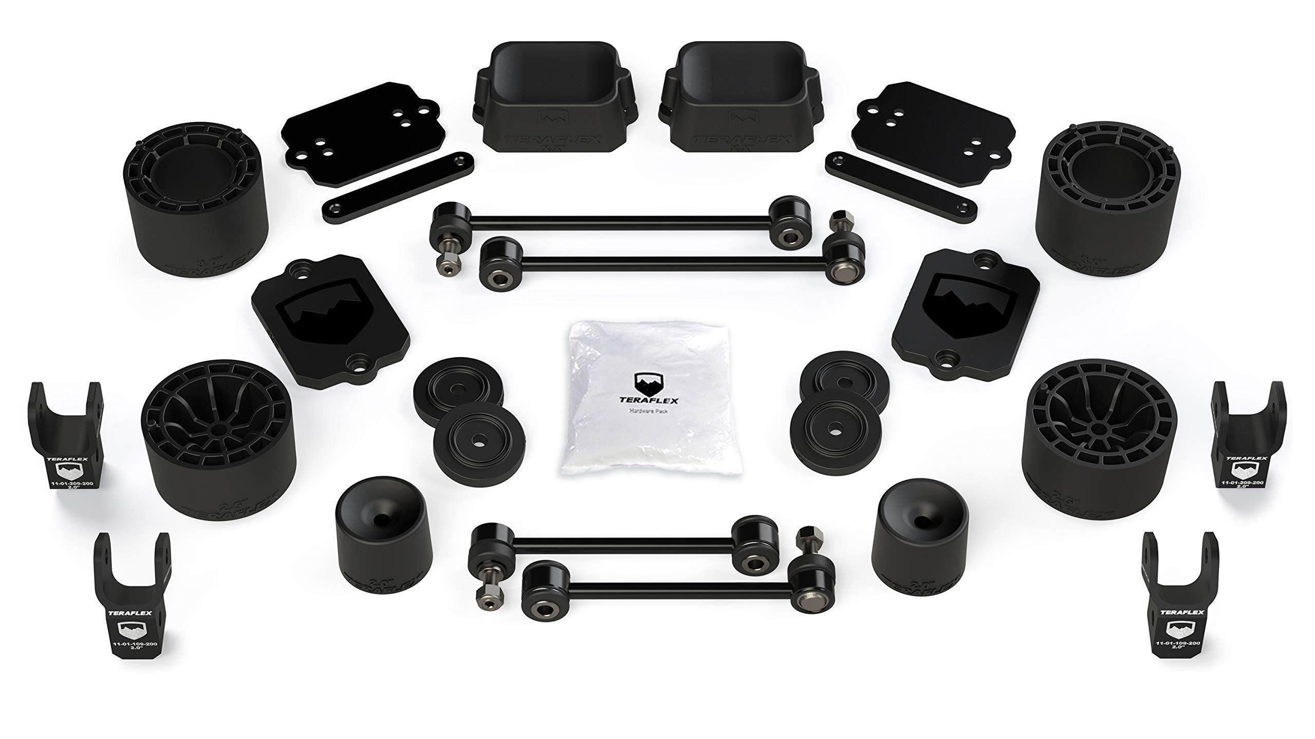 2.5” Performance Spacer Lift Kit & Shock Extensions: TeraFlex JLU 4-Door Sport/Sahara