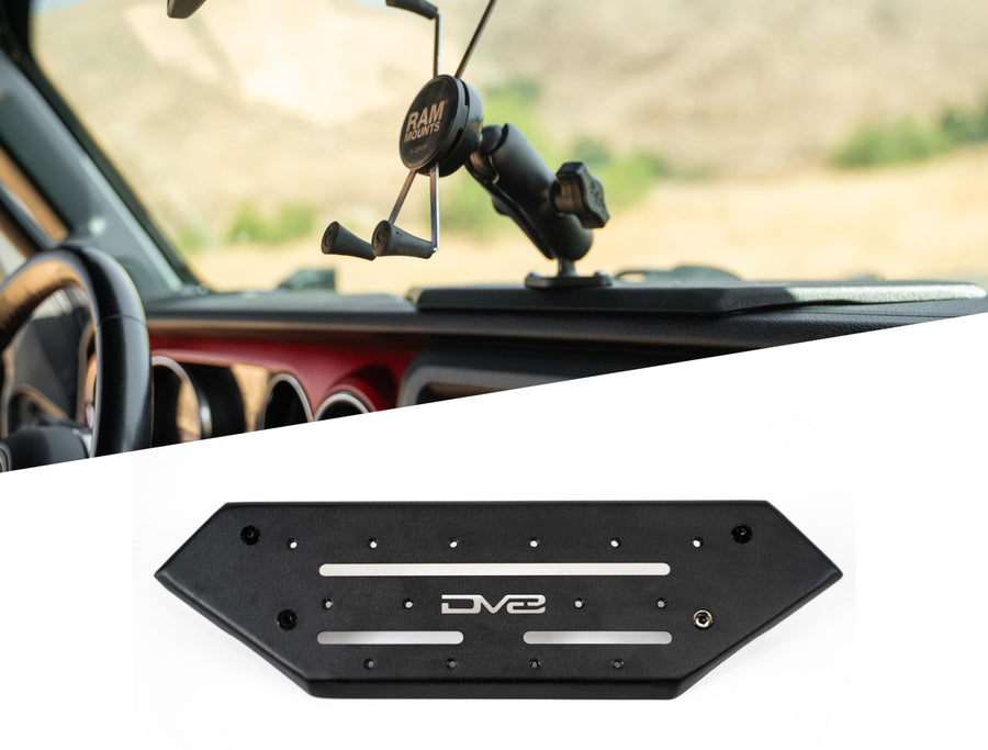 DV8 Offroad Dash Mount Device V2 for 2018-2023 Jeep Wrangler JL & 2020-2023 Gladiator JT | Limitless Mounting Options for Your Digital Devices | Fully Bolt-On Design | Black Powder Coat Finish | Steel