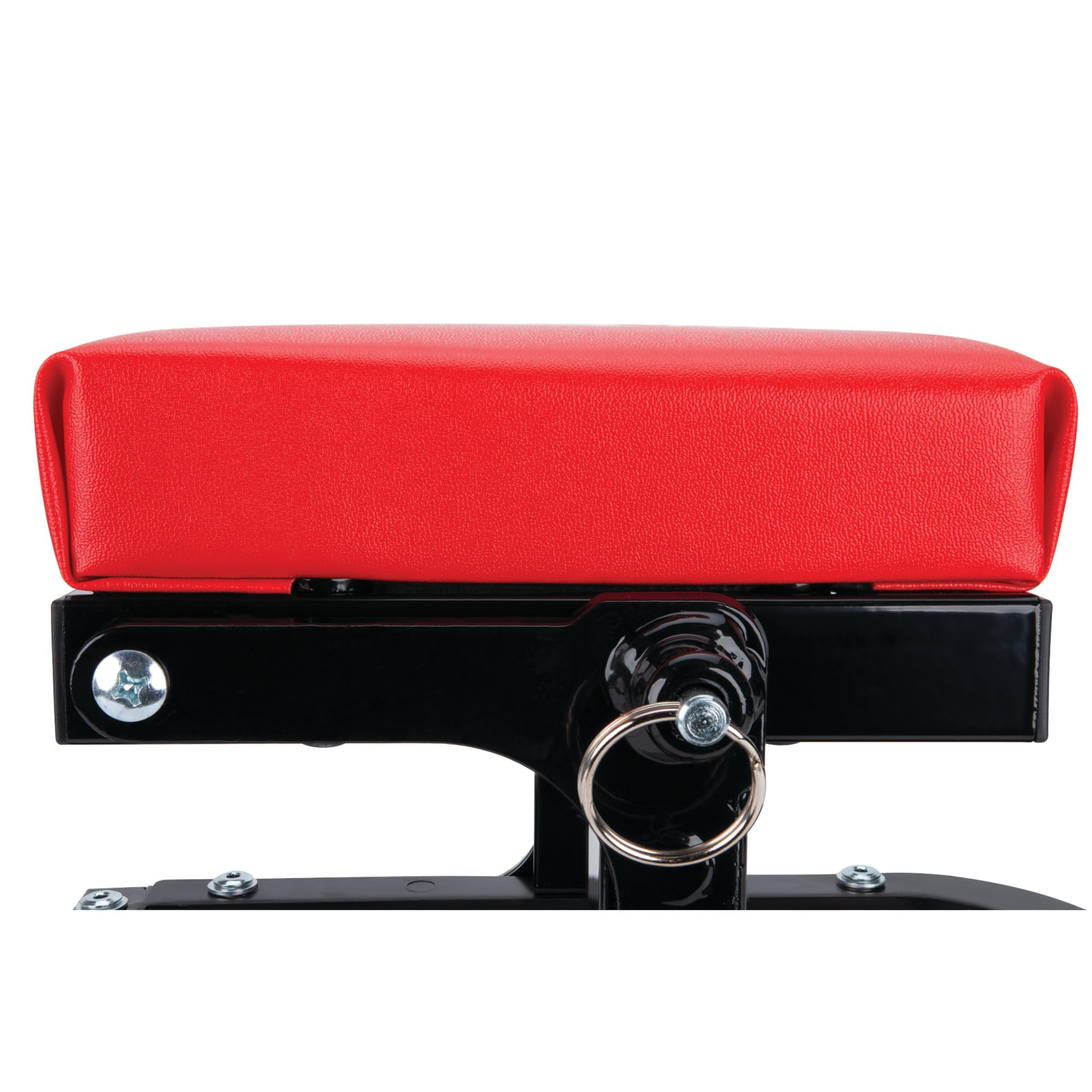 Folding C-Frame Creeper Performance Tool W85021 Rolling Work Seat with Tool Tray for Mechanic Garages and Workshops, Black/Red, 12.5-inch Height