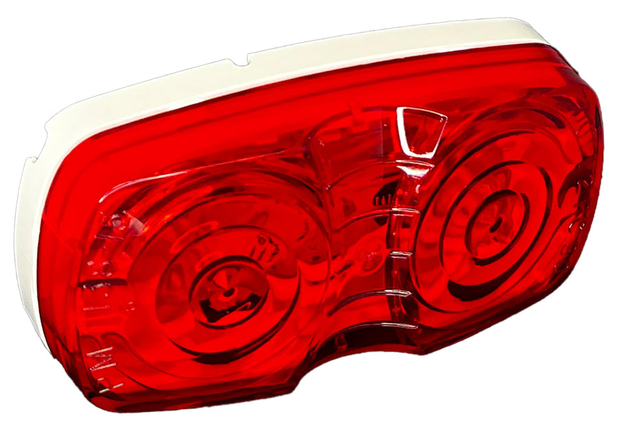 Red Double Bulls-Eye LED Marker/Clearance Light, RV Designer L913, PC-Rated Rectangular, 4″X2″