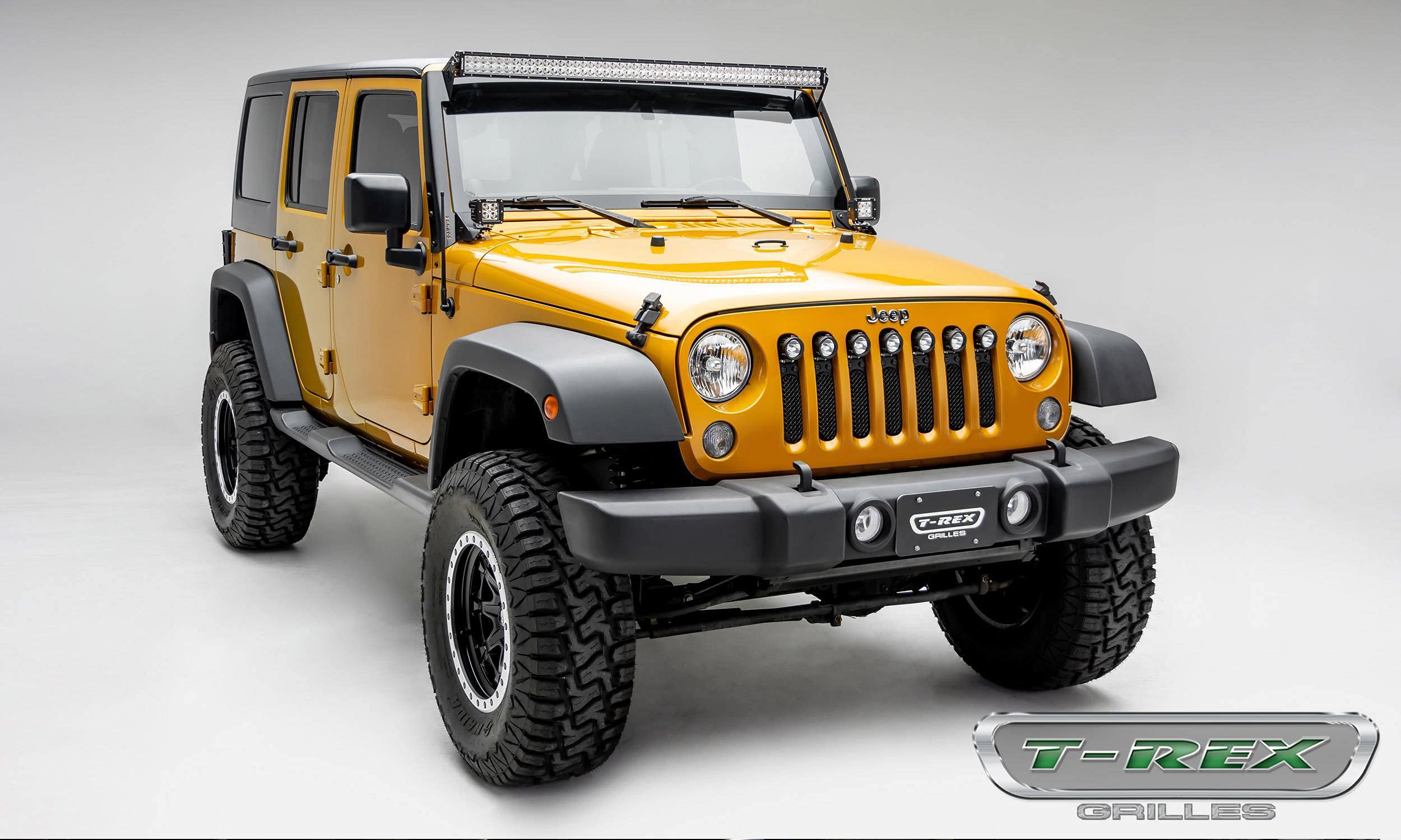 Stealth Torch Series T-Rex Grilles 6314841-BR Black Grille for Jeep Wrangler JK
