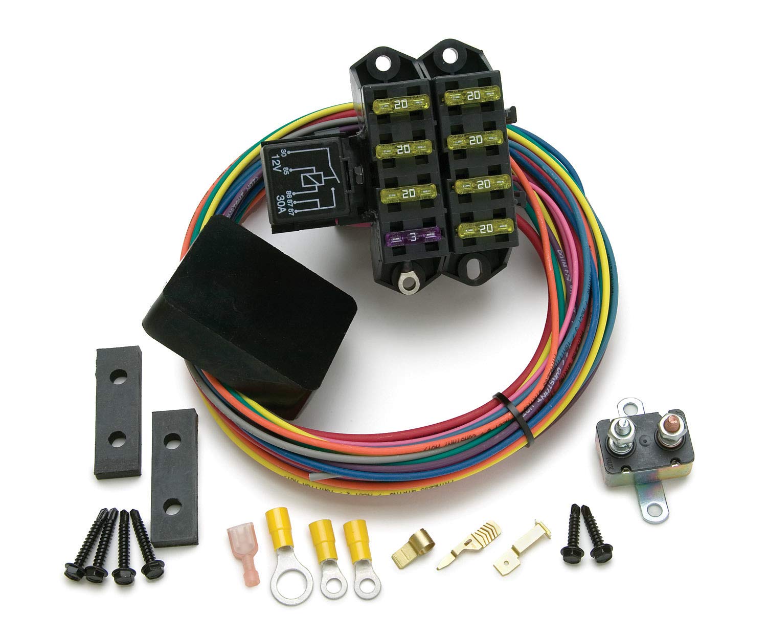 Weatherproof Painless Performance 70207 Cirkit Boss Auxiliary Fuse Block, 7-Circuits (3 Constant/4 Ignition)