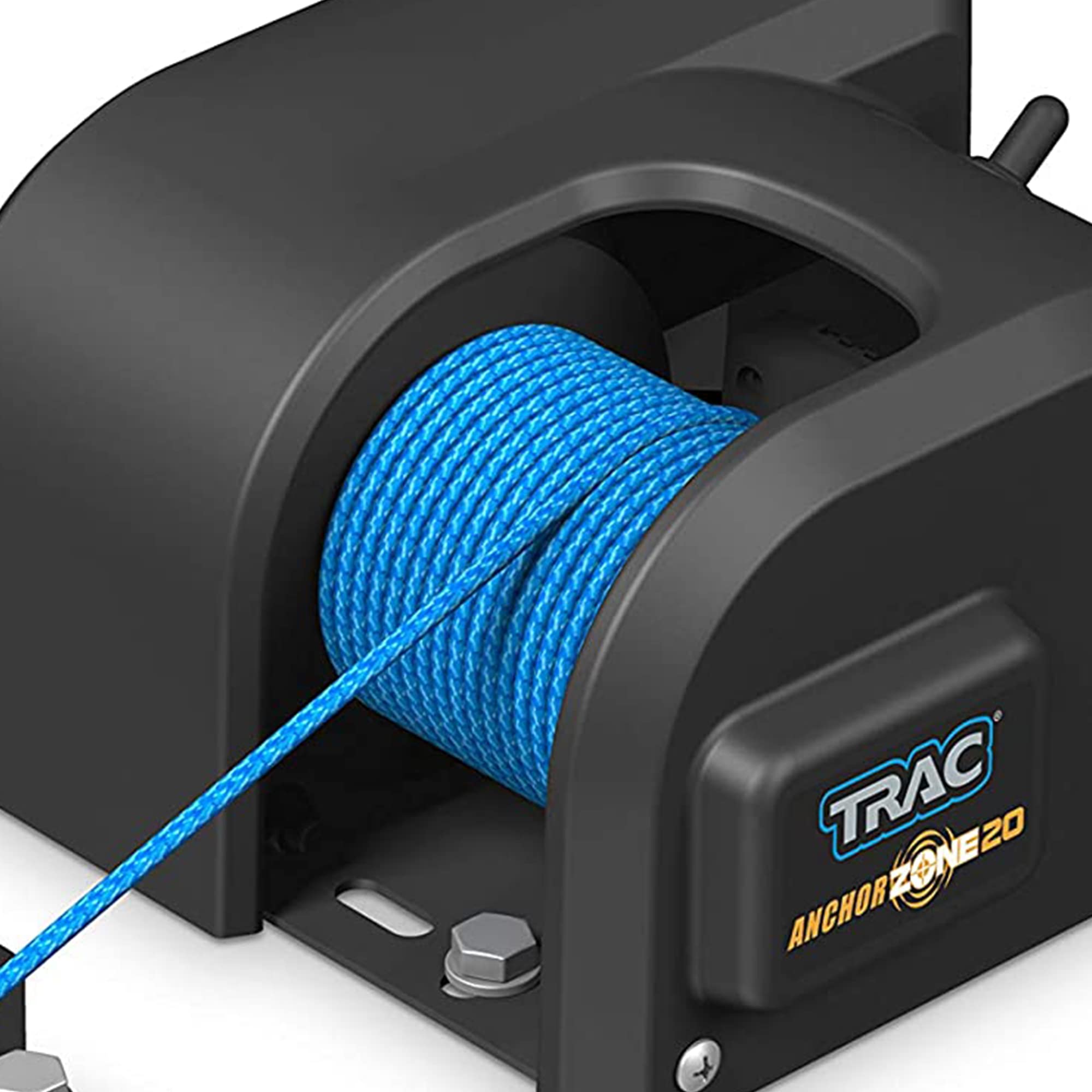 TRAC Outdoors Camco AnchorZone 20 Electric Anchor Winch | Features a High-Efficiency 12-Volt DC All-Steel Gear Motor & Includes 100-Ft of Pre-Wound Braided Rope | Max Anchor Capacity of 20lbs (69000)