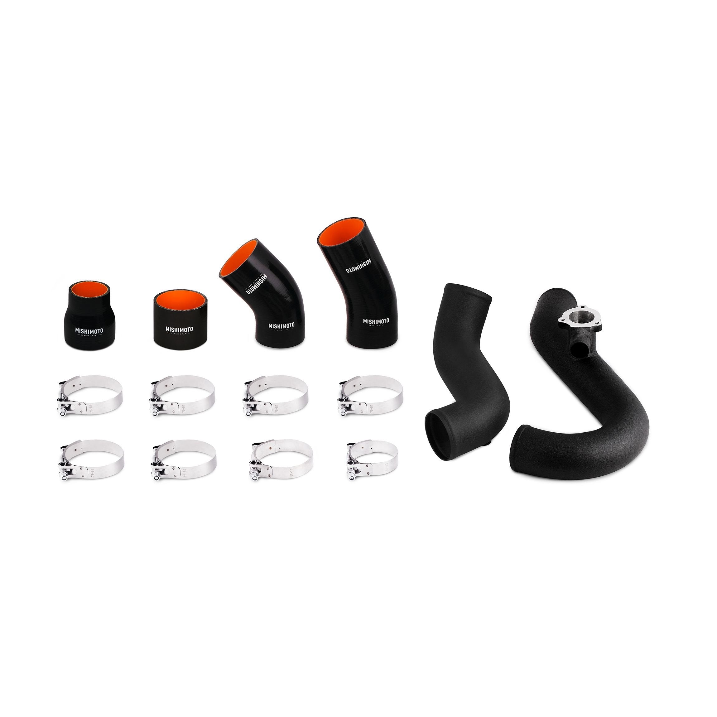 Mishimoto Performance Intercooler Kit MMINT-MUS4-15KWSL Fits Ford Mustang EcoBoost 2015-2018 Silver Cooler, Black Pipes