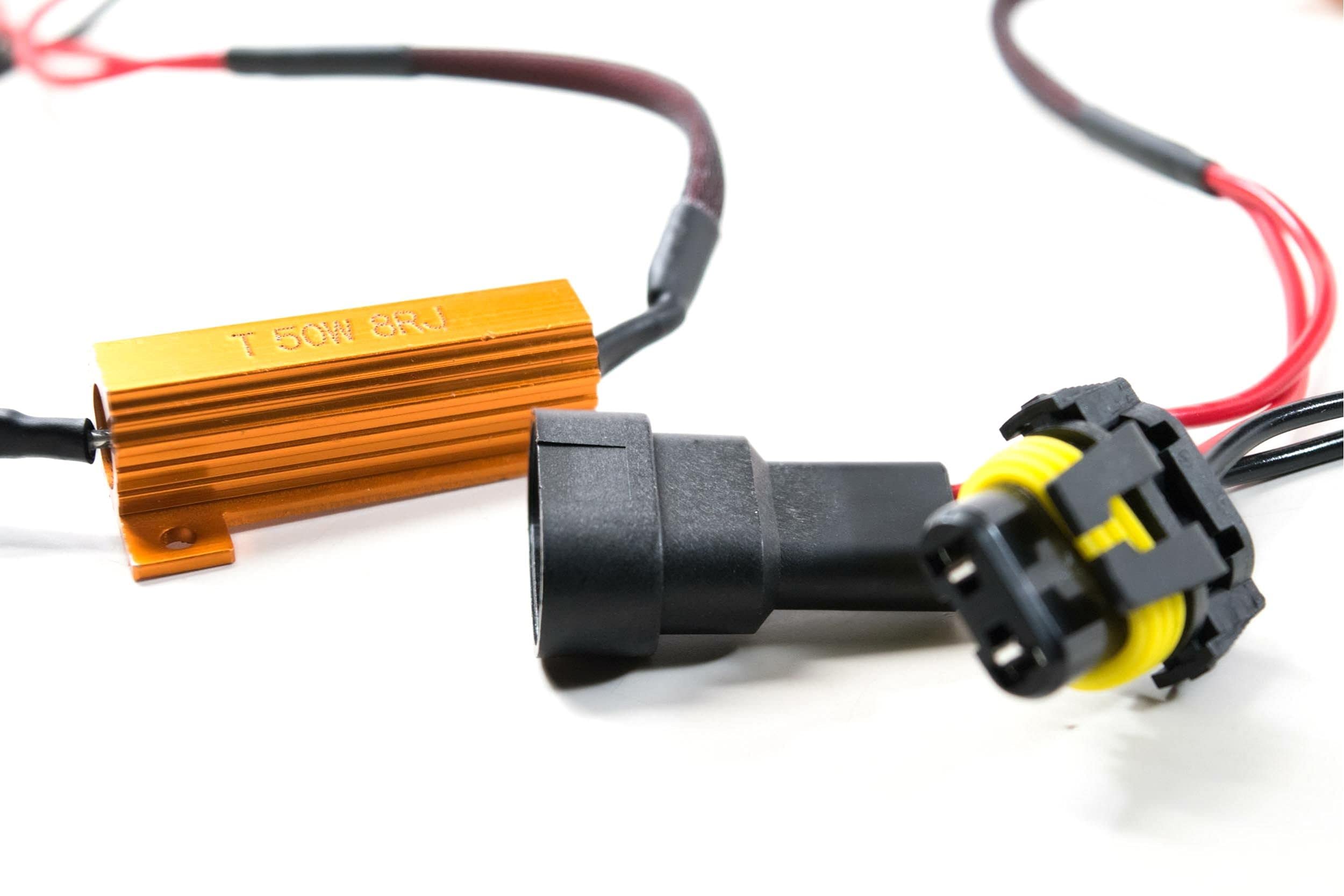 GTR Lighting T-Harness Resistor, 9005/9006 50w, Plug and Play Fix for Canbus “Bulb out” Error, Universal for HID or LED Bulb’s. (2x GTR.H120)