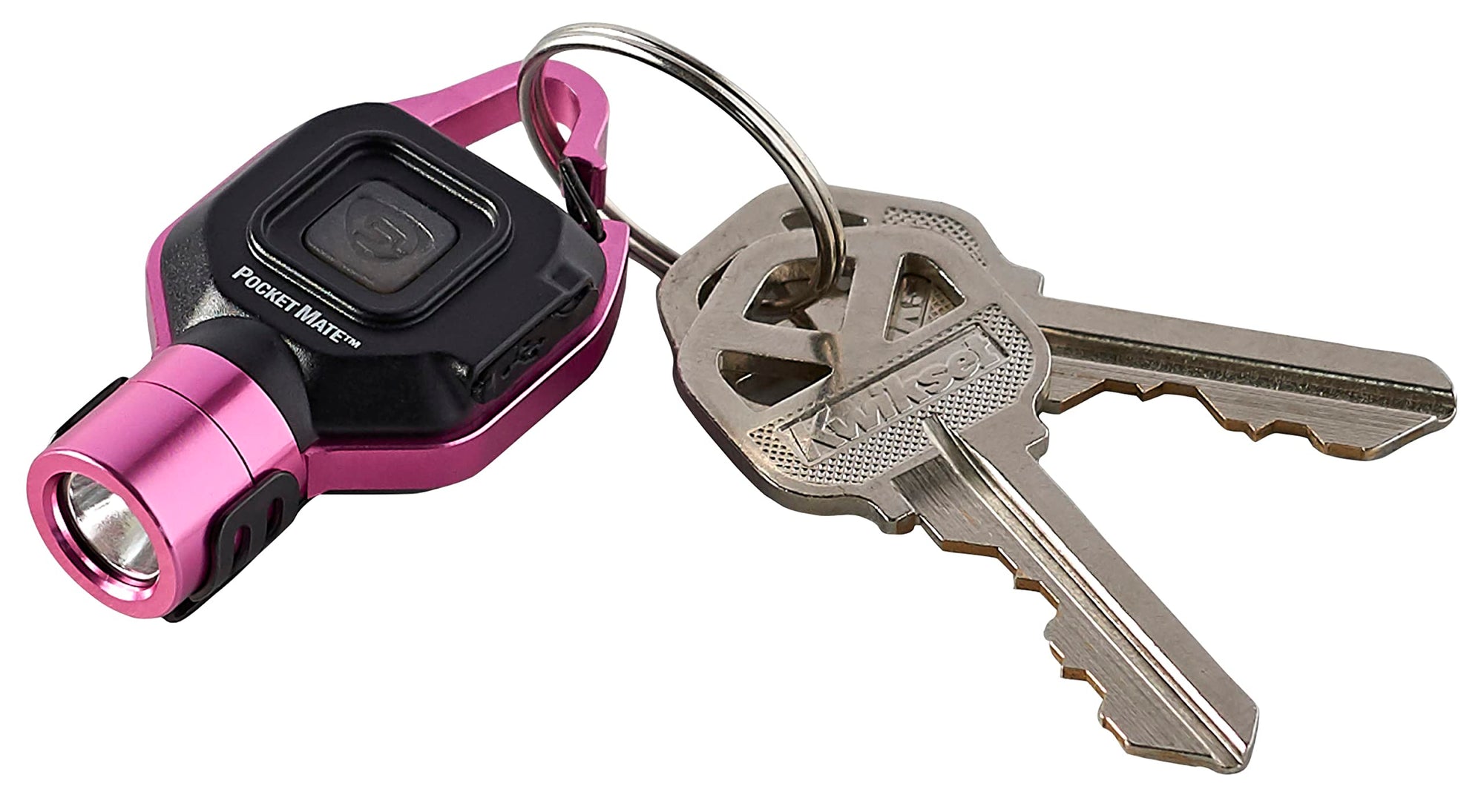 Pocket Mate Streamlight 73303 325-Lumen Keychain/Clip-on USB Rechargeable Flashlight, Pink