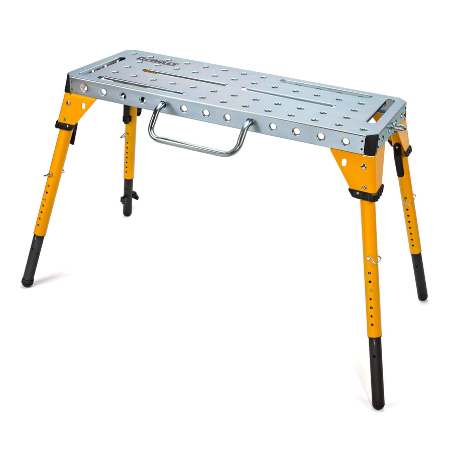 Dewalt Portable Adjustable Height Steel Welding Table and Work Bench, 18 x 46-inch Tabletop, Folding Legs, Carrying Handle, and Cord Minder
